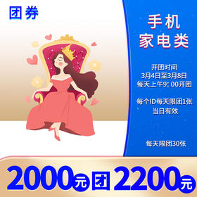 2000元团2200元家电类团购券