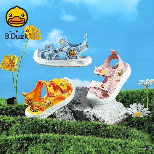 B.Duck小黄鸭童鞋夏季儿童凉鞋20-30 B2383004A 商品图0