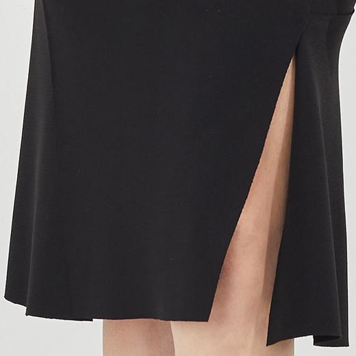 [LB502]斯尔丽瑟俪2022夏上新纯色高腰节微喇斜开叉优雅及膝半裙 商品图5