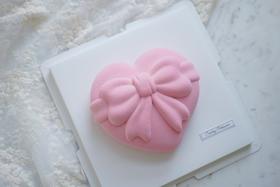 法式慕斯蛋糕 | 白桃茉莉茶慕斯 - 爱心蝴蝶结