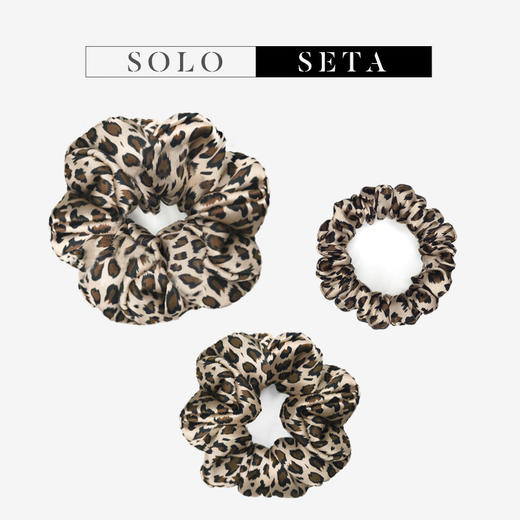 Solo seta印花真丝发圈桑蚕丝豹纹大肠法式发饰头绳ins风礼盒 商品图0