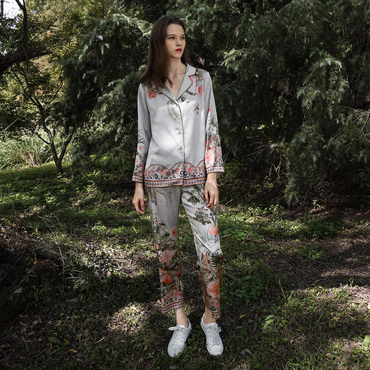 Solo seta22姆米重磅真丝睡衣套装女两件套宽松高档可出门 商品图2