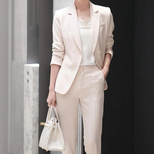 春秋新款职业装休闲西服高级设计感外套正装套装黑色ol 商品图3