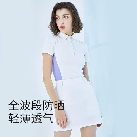 Supield素湃全波段防晒高尔夫POLO衫女户外翻领短袖T恤夏季防蚊虫 商品图2