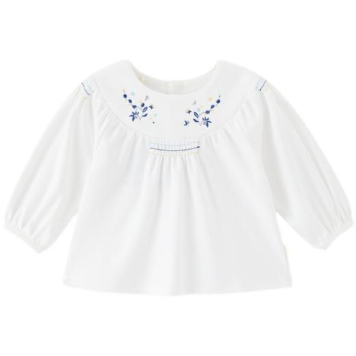 英氏-童衣类（春）F2英针圆领长套衣英氏白100CM 商品图0