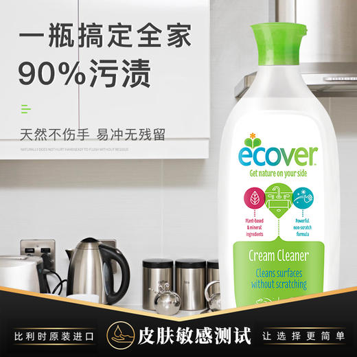 ecover 进口不锈钢清洁剂去污多功能家用清洁膏去锅底黑垢除锈 商品图1