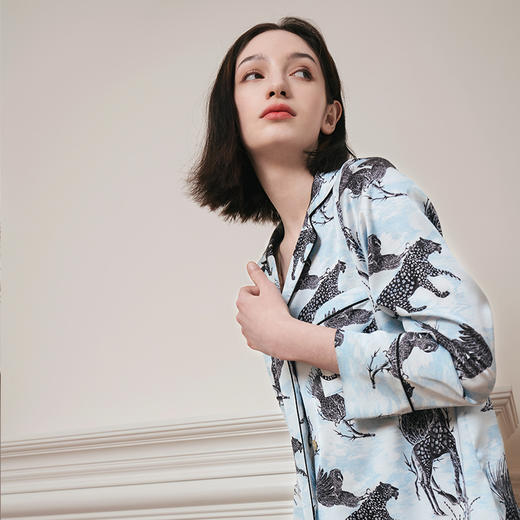 Solo seta22姆米真丝睡衣女士情侣家居服套装秋冬长袖桑蚕丝绸 商品图1