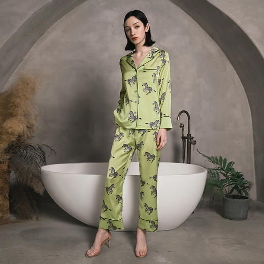 Solo seta22姆米重磅真丝睡衣女桑蚕丝家居服套装丝绸长袖秋冬 商品图2