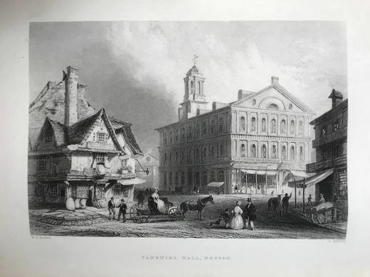 约19世纪中期 美国风景版画集（卷1） 约60余幅版画插图 全真皮精装16开 商品图7