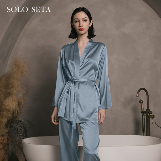 Solo seta22姆米真丝睡衣套装女轻奢桑蚕丝绸家居服可外穿秋冬 商品图0
