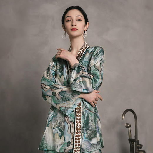 Solo seta22姆米真丝睡衣女套装家居服短睡袍可外穿秋冬丝绸 商品图4