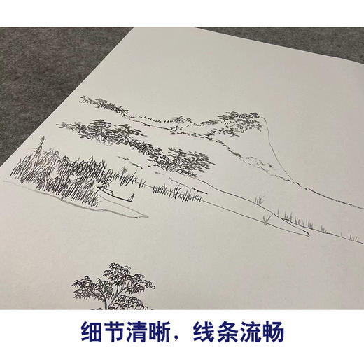 张大千竖幅工笔山水白描底稿《仿董其昌峒关蒲雪图》临摹勾线高清打印稿QD12 商品图4