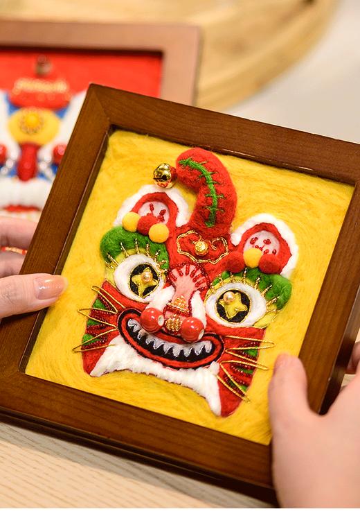 「瑞兽相框画」祥龙舞狮瑞虎毛毡画 材料包 商品图5