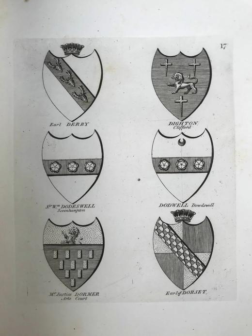 1792年 格洛斯特纹章图集 62页原品版画插图 真皮精装大16开 商品图12