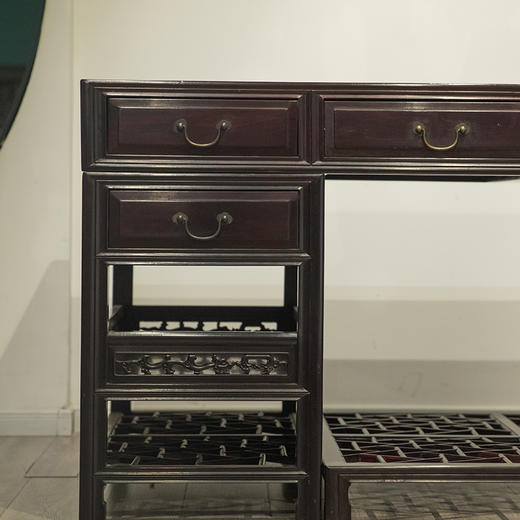 民国 红木镶云石写字台 商品图1