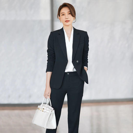 春秋新款职业装休闲西服高级设计感外套正装套装黑色ol 商品图1