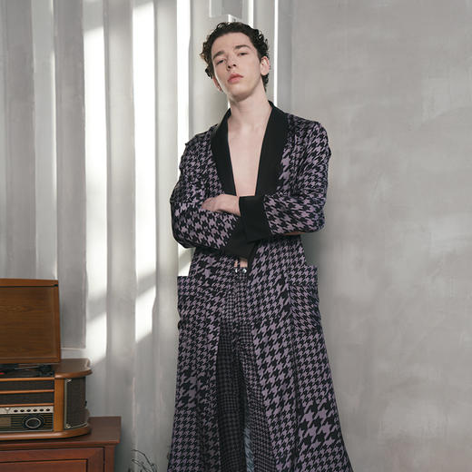 Solo seta22姆米秋冬真丝睡袍男士丝绸家居服中长款晨袍睡衣 商品图4