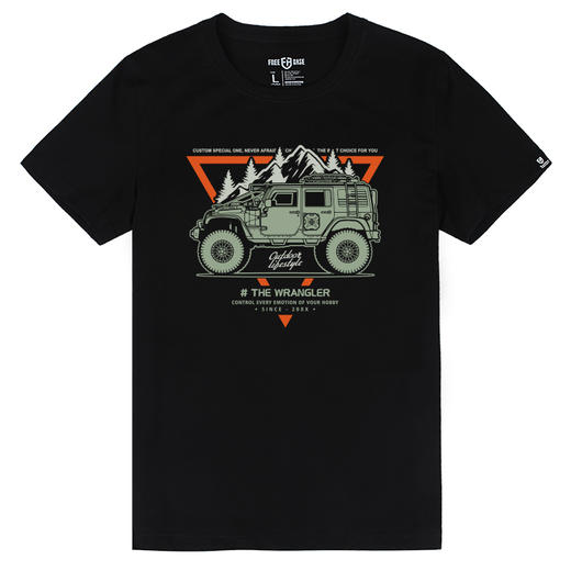 2022春夏牧马人图案原创设计新款潮男短袖T恤衫团队定制硬汉打底T NMT-1808 商品图1