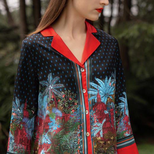 Solo seta22姆米睡衣套装女桑蚕丝家居服撞色轻奢高级可外穿秋冬 商品图4