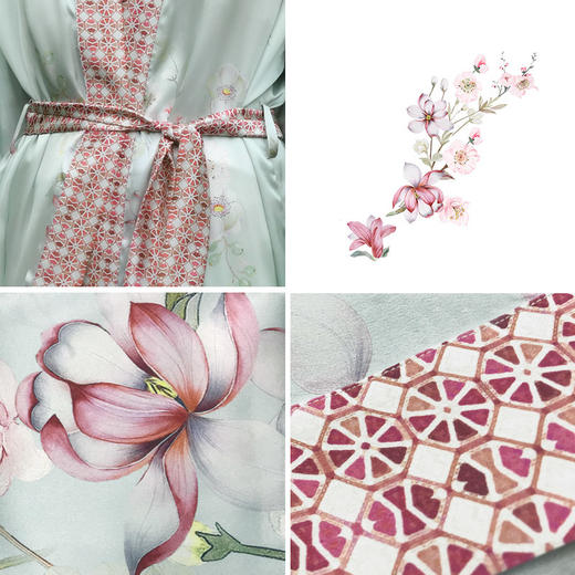 Solo seta真丝睡袍女士22姆米重磅桑蚕丝晨袍中长款浴袍睡衣秋冬 商品图2