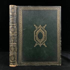 约19世纪中期 美国风景版画集（卷1） 约60余幅版画插图 全真皮精装16开