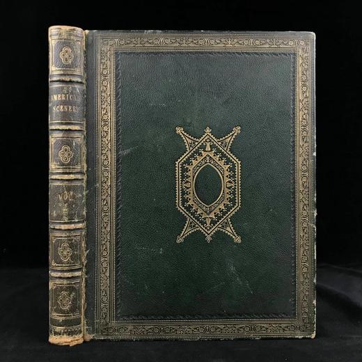 约19世纪中期 美国风景版画集（卷1） 约60余幅版画插图 全真皮精装16开 商品图0