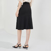 [LB502]斯尔丽瑟俪2022夏上新纯色高腰节微喇斜开叉优雅及膝半裙 商品缩略图1