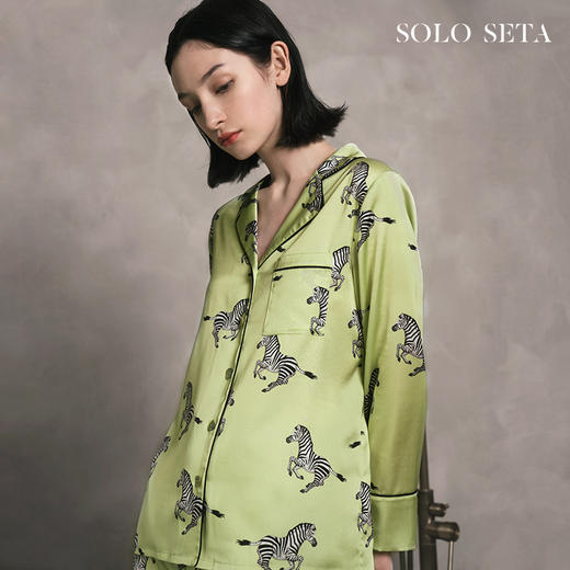 Solo seta22姆米重磅真丝睡衣女桑蚕丝家居服套装丝绸长袖秋冬 商品图0