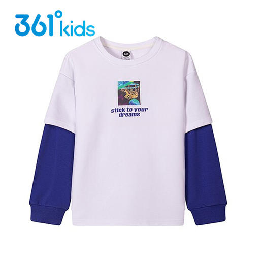 小361男童针织卫 衣假两件儿童套头上衣2022春季新款k52211308 商品图3