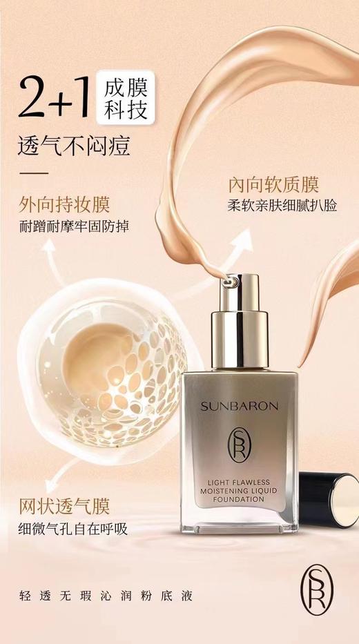 SUNBARON全新品 轻透无瑕沁润粉底液  持久遮瑕 商品图3