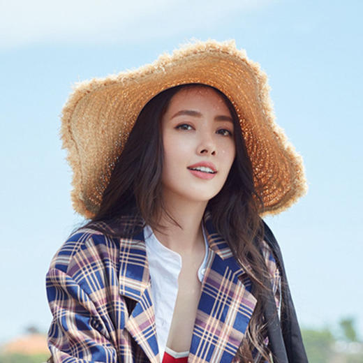 ins网红名媛大沿拉菲草帽时尚气质大檐海边度假沙滩帽遮阳防晒帽 商品图4