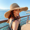 ins网红名媛大沿拉菲草帽时尚气质大檐海边度假沙滩帽遮阳防晒帽 商品缩略图0