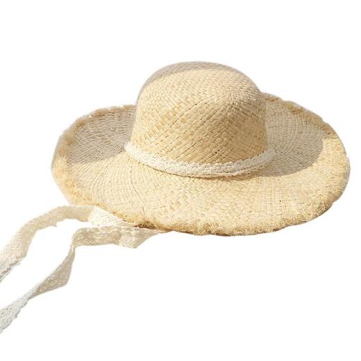 夏季出游拉菲草帽渔夫沙滩大檐小清新韩版防晒紫外线太阳遮阳帽女 商品图4