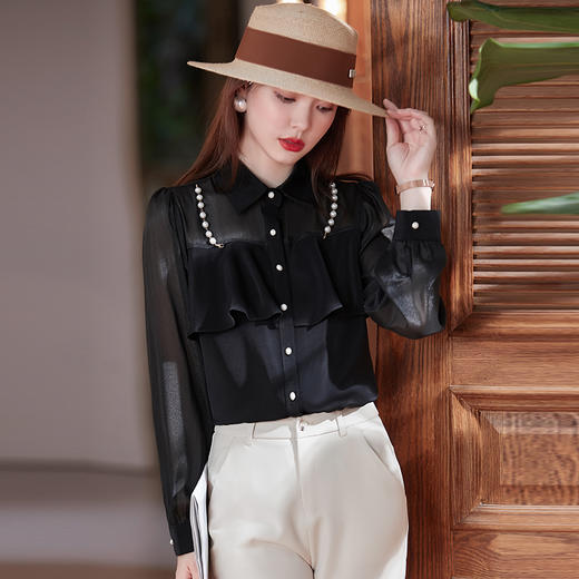 新款气质名媛衬衫百搭显瘦 商品图1