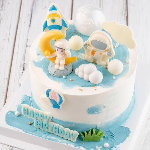 情景蛋糕 遨游太空 宇航员  牛奶奶油蛋糕19 生日蛋糕 大理同城送 商品图3