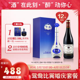 【婚博会】洋河蓝色经典 梦之蓝 M3 40.8度 500ml+特雷普干红1瓶