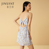 金三塔100%桑蚕丝印花美背蝴蝶结女士真丝时尚吊带裙家居服睡衣  YSFCB306 商品缩略图0