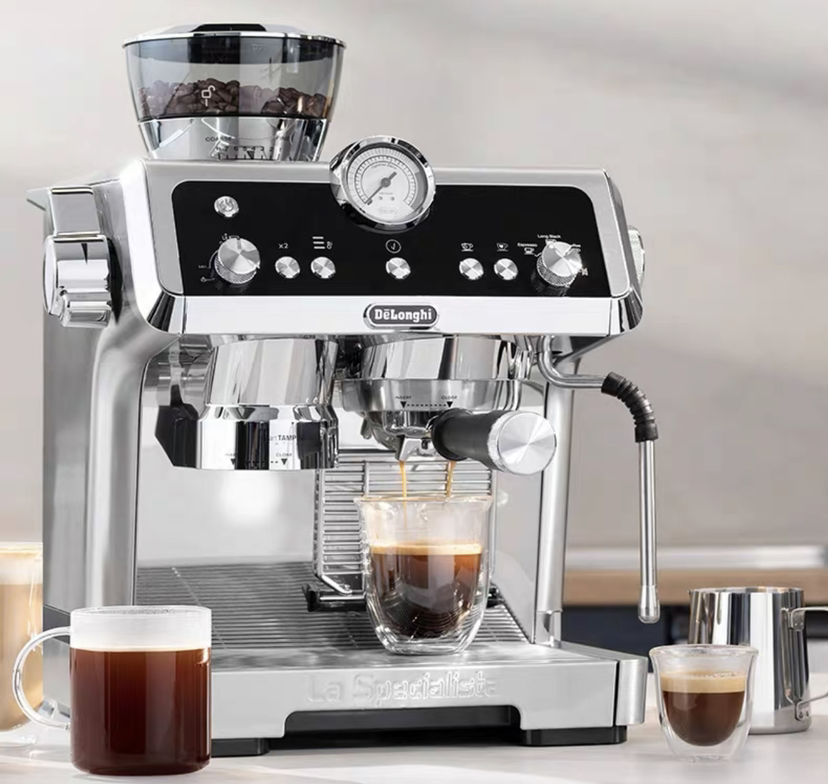 新品Delonghi/德龙半自动咖啡机家用泵压智能研磨一体意式EC9355.M