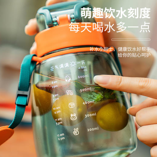 迪乐贝尔乐言tritan直饮杯DB-018/860ml水杯大容量女生可爱高颜值儿童学生水壶茶漏便携防摔肚杯子 商品图4