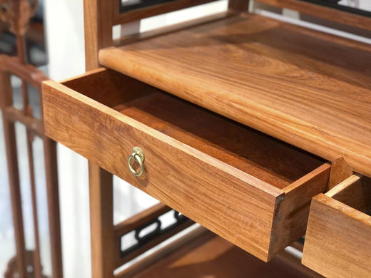 红桥红  家具严选  缅甸花梨（大果紫檀）【198嵌紫光檀椭圆卡子花 书架】 商品图7