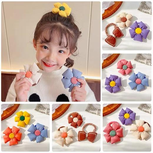 早春立体大花朵充棉布艺儿童头饰小花扎头皮筋 商品图5