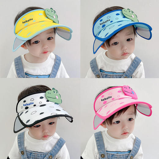 儿童春秋夏季空顶帽遮阳防晒防紫外线男女宝宝拉板可伸缩大檐户外 商品图0