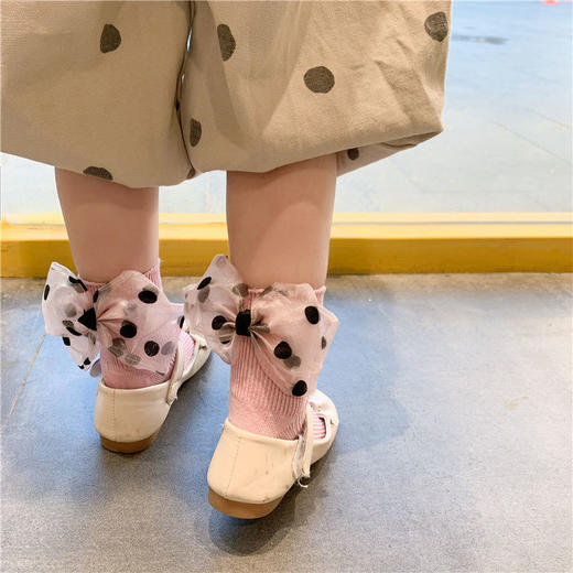 新款春夏季儿童袜子全棉女童波点蝴蝶结淑女薄款短袜公主袜 商品图6