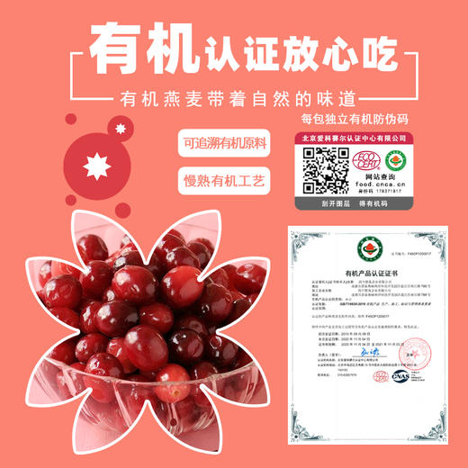 有机燕麦蔓越莓谷物棒20g/支 商品图5