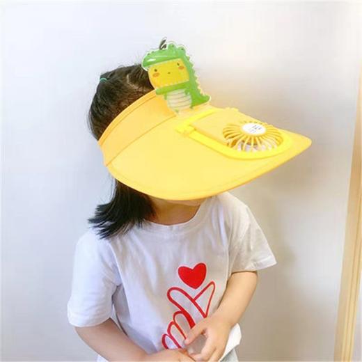 儿童帽子夏季遮阳防晒空顶帽防紫外线卡通太阳帽电风扇吹风亲子帽 商品图1