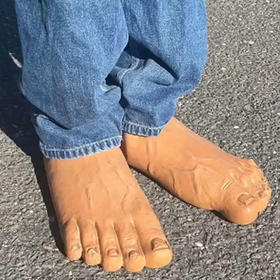 搞怪创意拖鞋脚趾鞋大脚巨人恶搞光脚赤五指脚掌脚丫鞋玩具