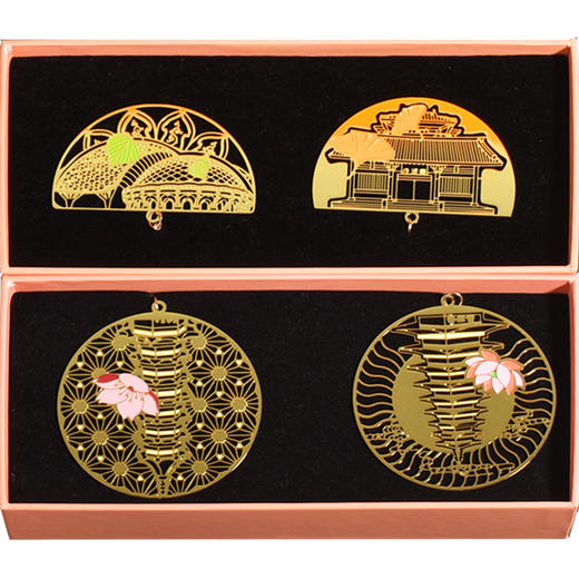 牛首山文创佛顶塔宫圆形金属镂空书签国潮礼品南京景点生日礼物送 商品图4