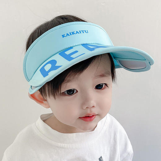 儿童春秋夏季空顶帽遮阳防晒防紫外线男女宝宝拉板可伸缩大檐户外 商品图8