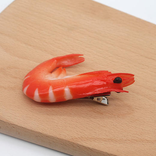 网红社交牛逼症发卡排骨发夹PVC仿真大虾搞怪个性侧边夹子头饰 商品图4