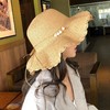 夏季出游拉菲草帽渔夫沙滩大檐小清新韩版防晒紫外线太阳遮阳帽女 商品缩略图1